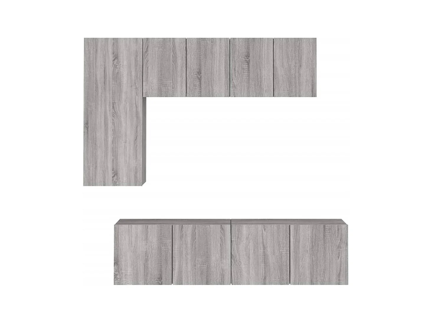 Xalindra  Unités murales TV 5 pcs sonoma gris bois d'ingénierie