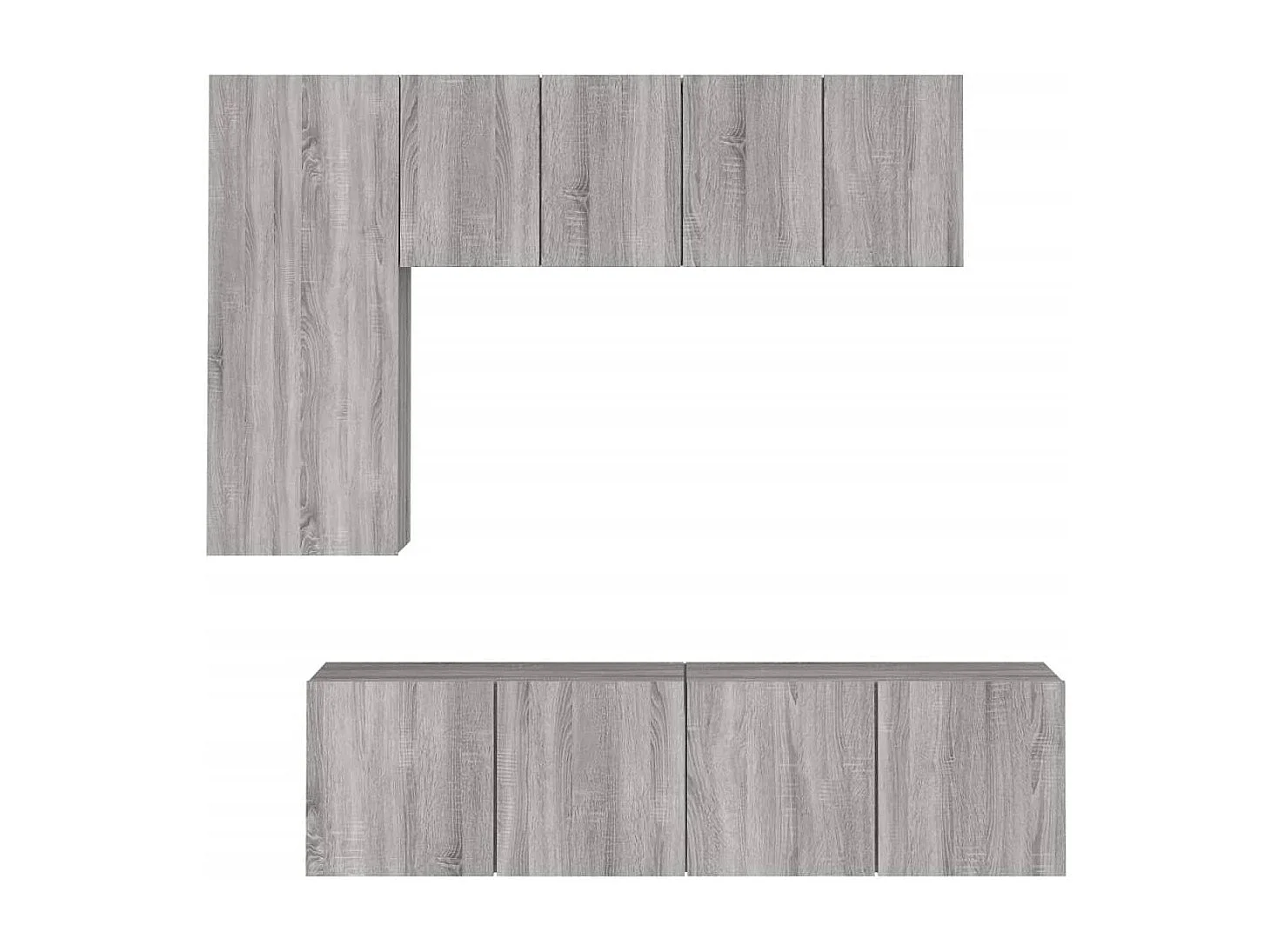 Xalindra  Unités murales TV 5 pcs sonoma gris bois d'ingénierie