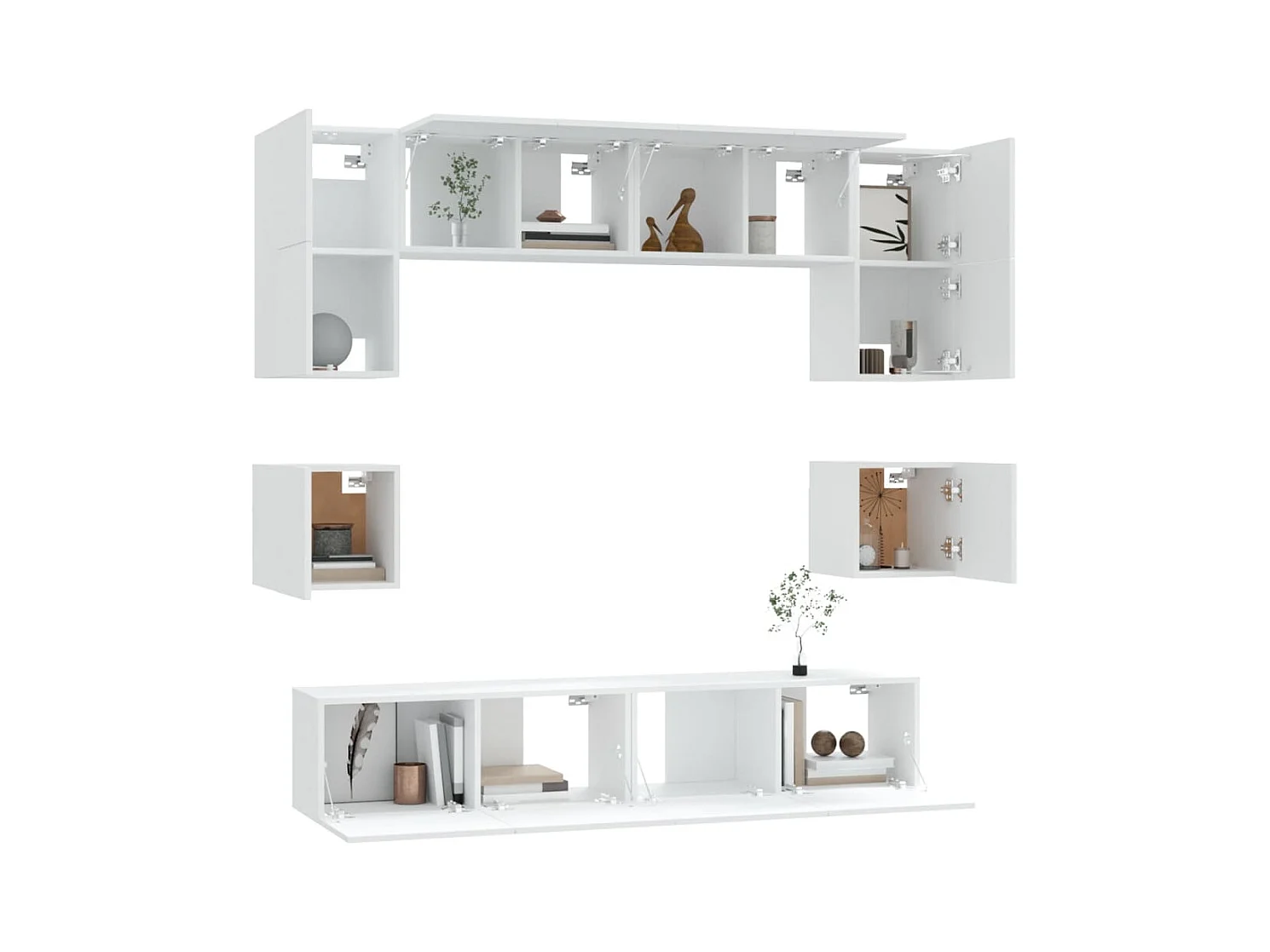 Doolin  Ensemble de meubles TV 8 pcs Blanc Bois d'ingénierie