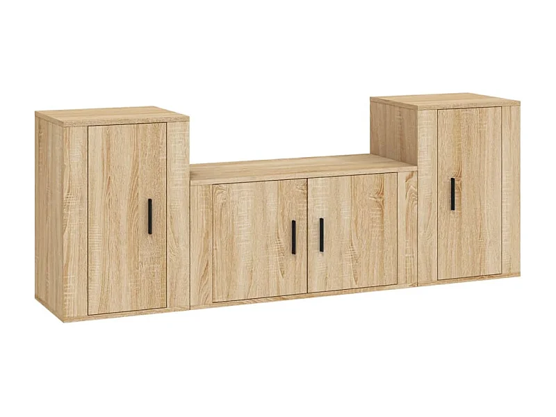Wynna  Ensemble de meubles TV 3 pcs Chêne sonoma Bois d'ingénierie