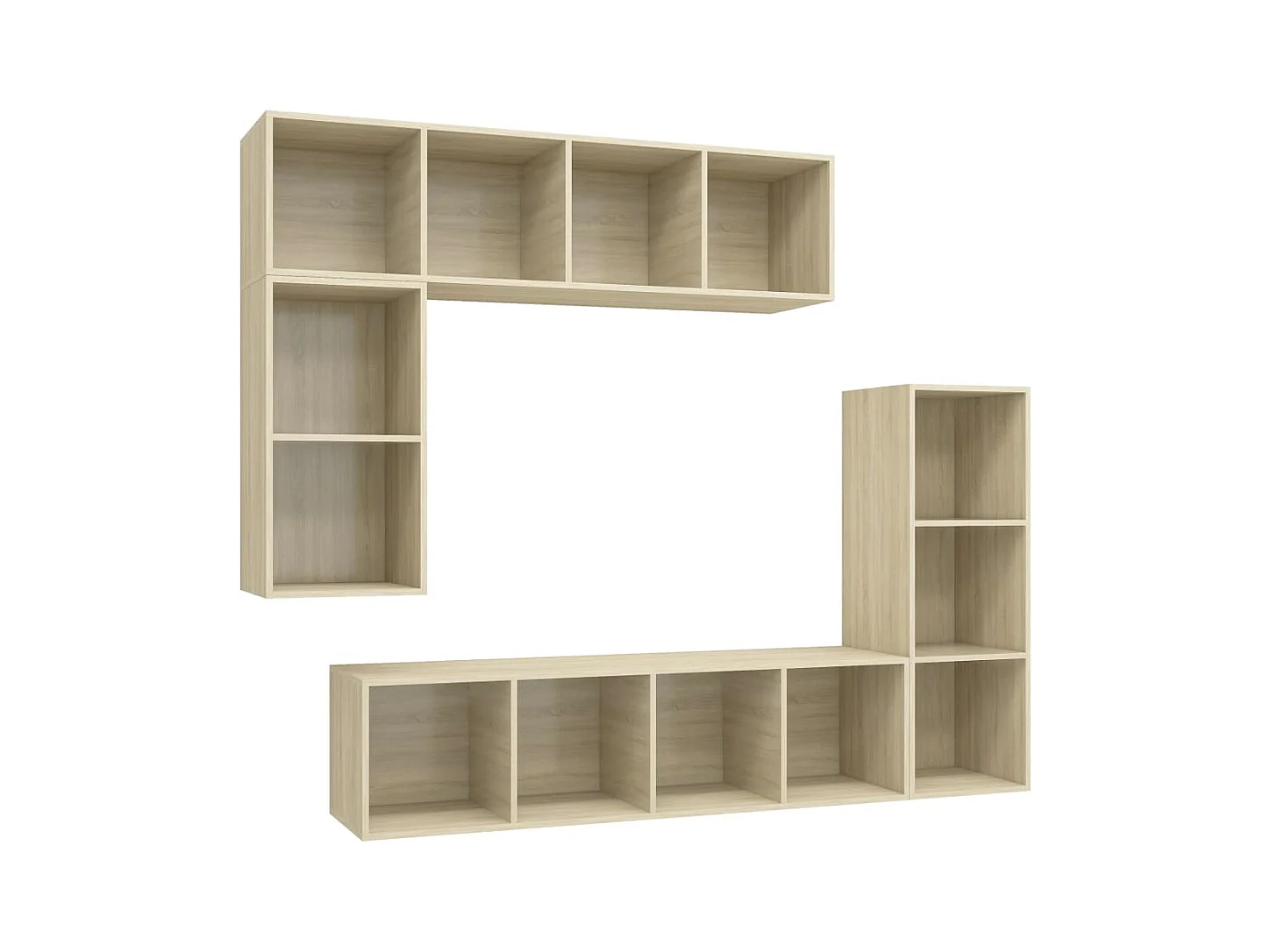 Hoosick Falls  Ensemble de meubles TV 4 pcs Chêne sonoma Bois d'ingénierie