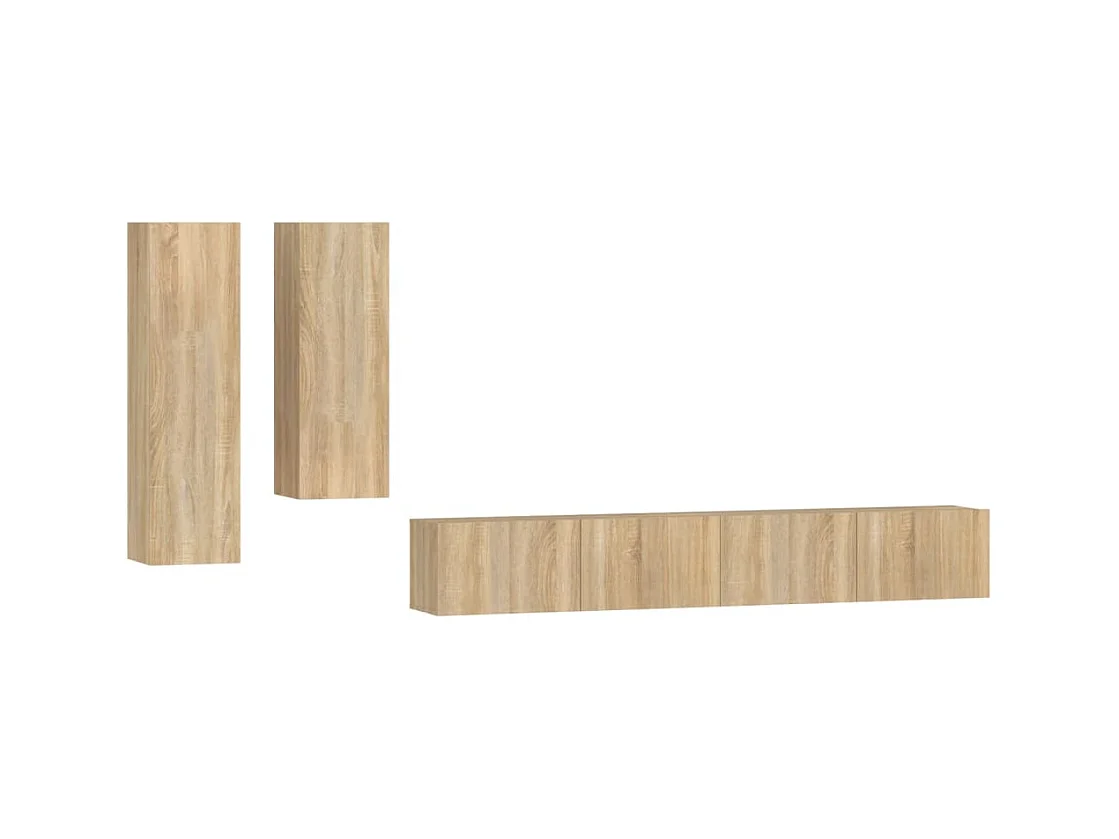 Mylan  Ensemble de meubles TV 4 pcs Chêne sonoma Bois d'ingénierie