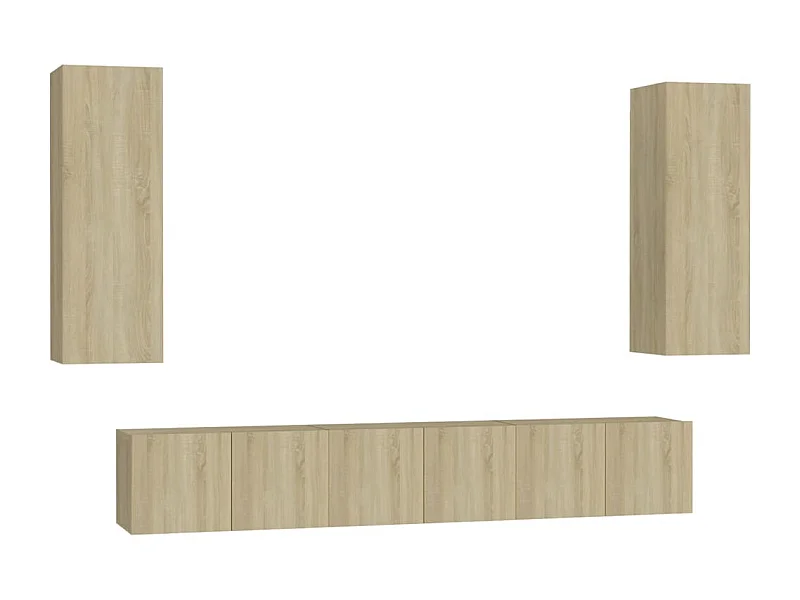 Sørbymagle  Set de muebles salón TV 5 pzas madera ingeniería roble Sonoma