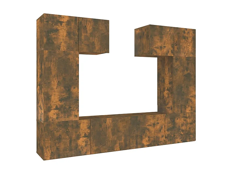 Nawal  Ensemble de meubles TV 6 pcs Chêne fumé Bois d'ingénierie