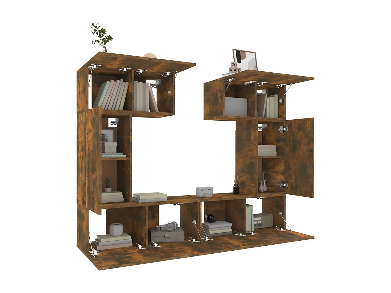 Nawal  Ensemble de meubles TV 6 pcs Chêne fumé Bois d'ingénierie