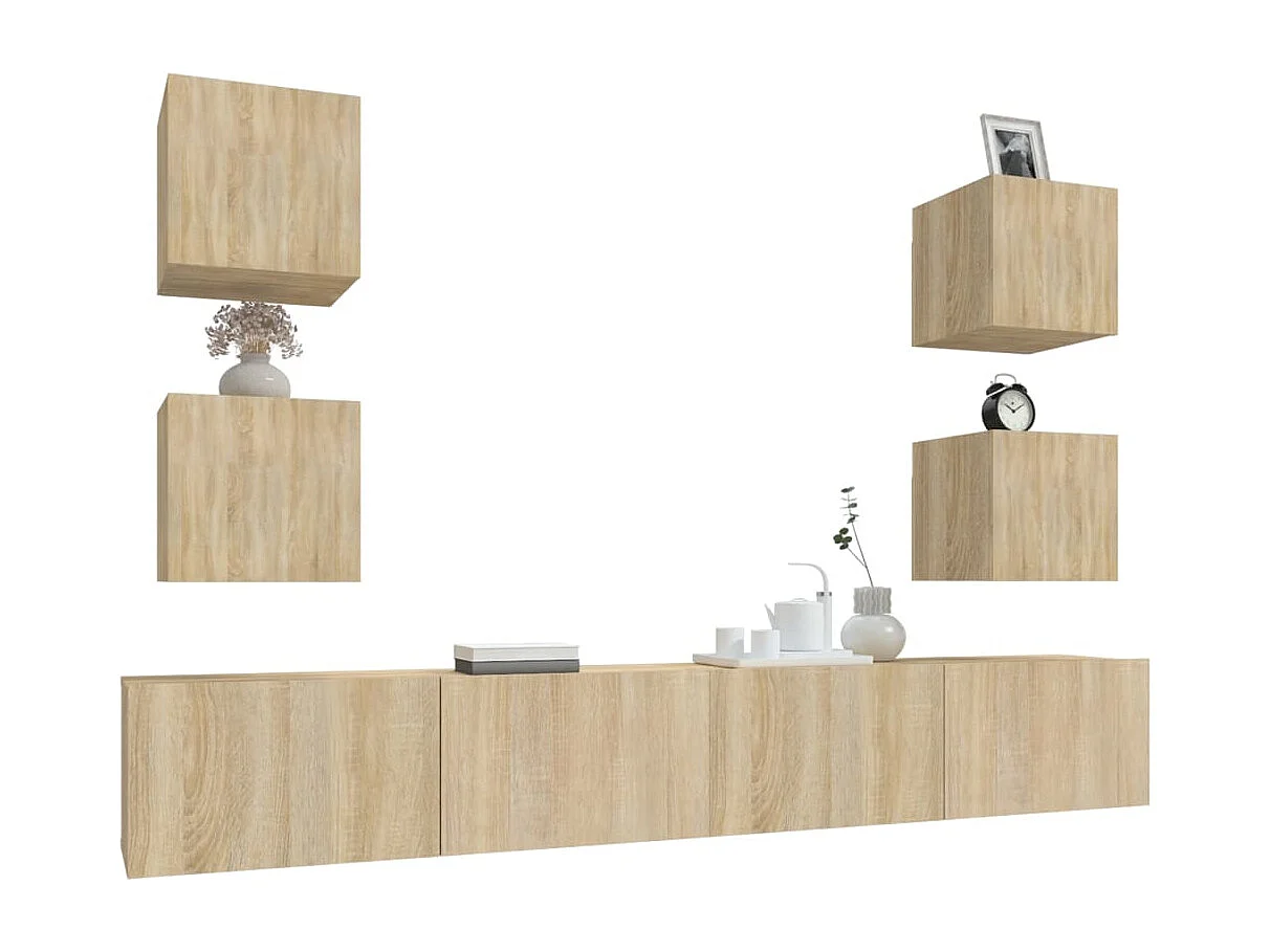 Azra  Ensemble de meubles TV 6 pcs Chêne sonoma Bois d'ingénierie