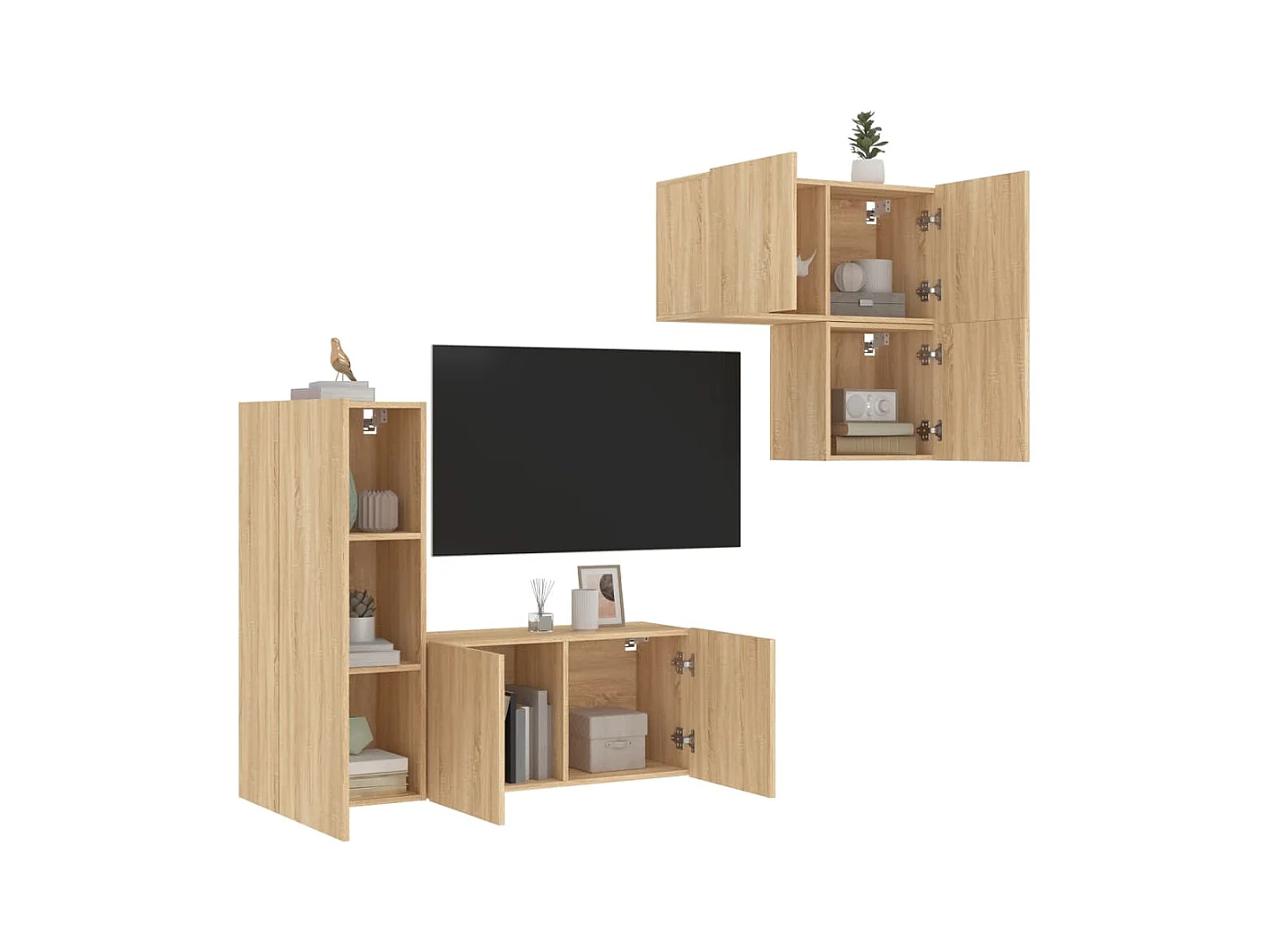 Gabriele Pietro  Unités murales TV 4 pcs chêne sonoma bois d'ingénierie