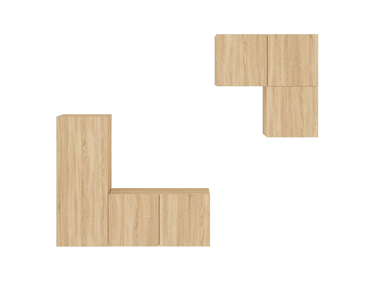 Gabriele Pietro  Unités murales TV 4 pcs chêne sonoma bois d'ingénierie