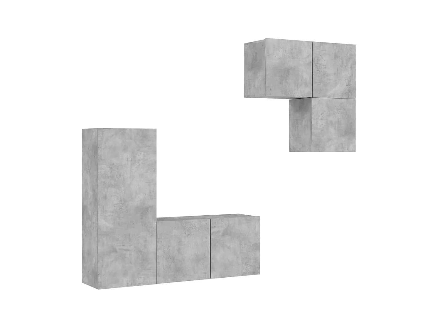 Gabriele Pietro  Unités murales TV 4 pcs gris béton bois d'ingénierie