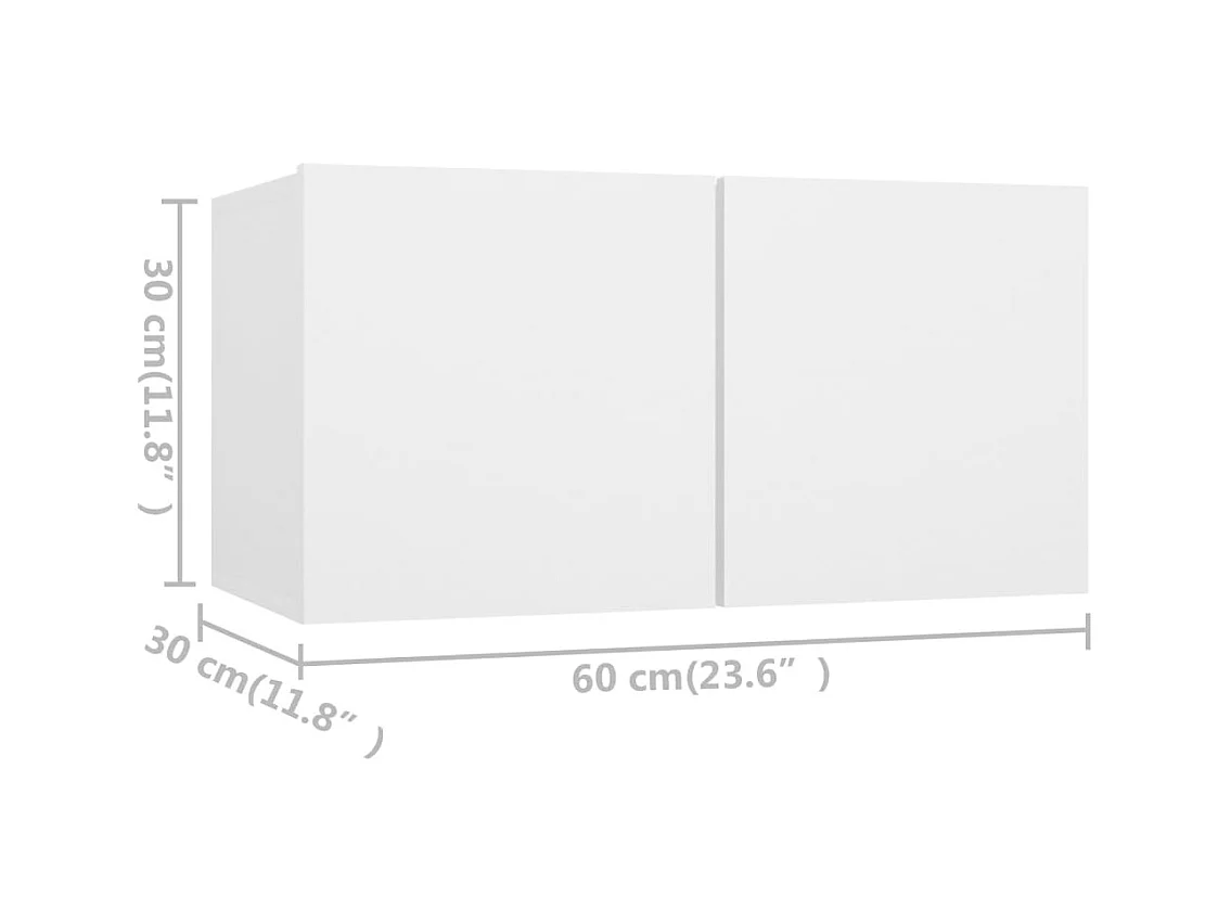 Zyanio  Ensemble de meubles TV 3 pcs Blanc Bois d'ingénierie