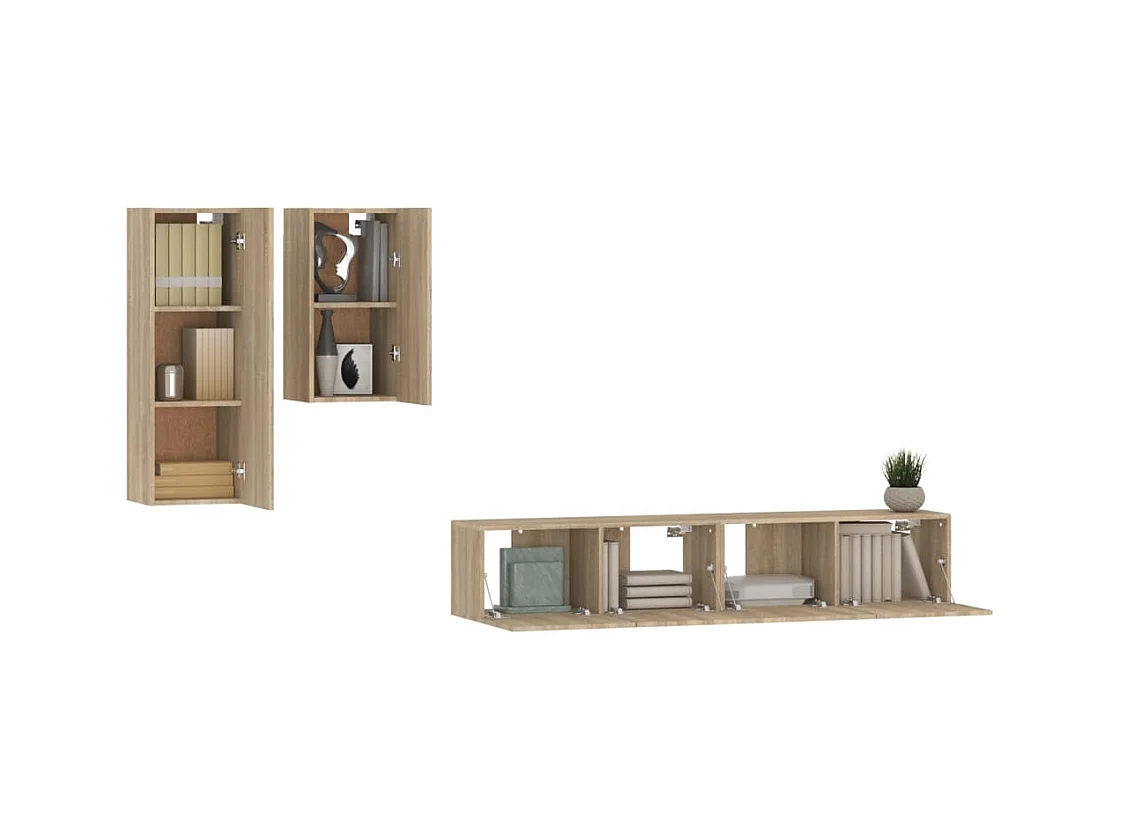 Mylan  Ensemble de meubles TV 4 pcs Chêne sonoma Bois d'ingénierie