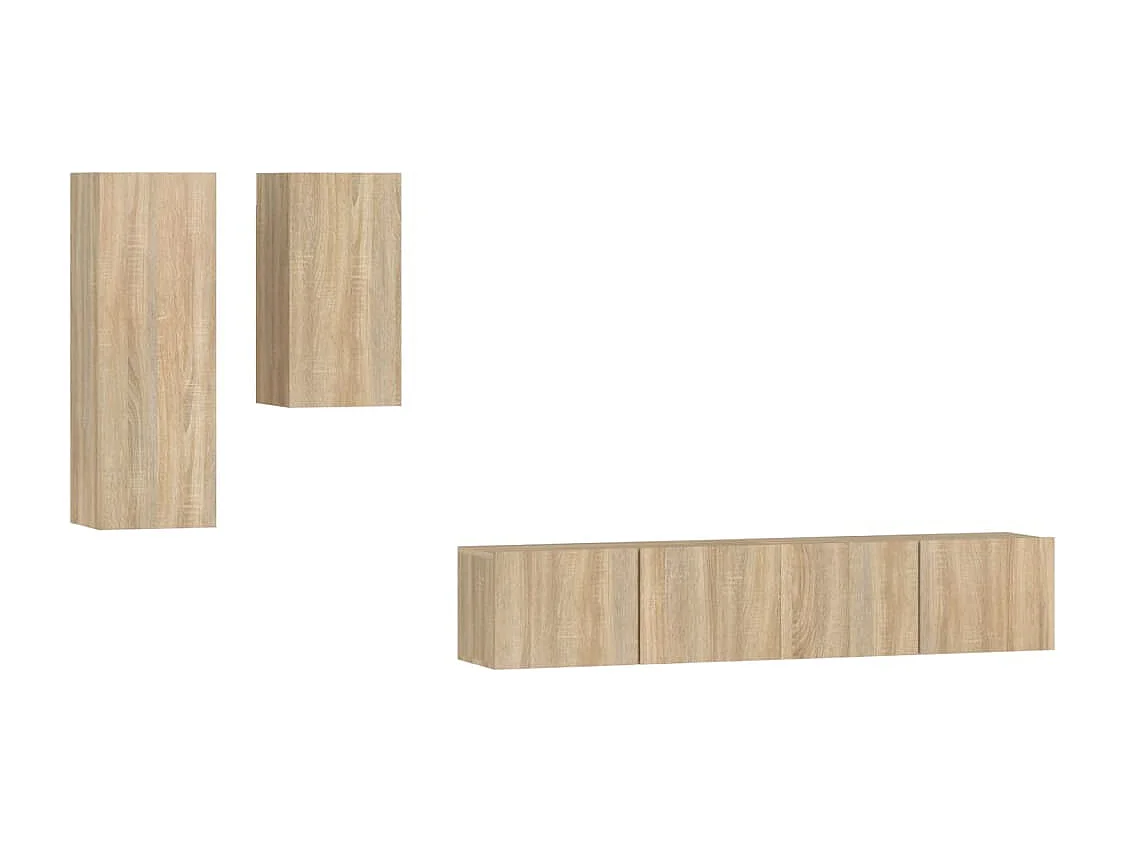 Mylan  Ensemble de meubles TV 4 pcs Chêne sonoma Bois d'ingénierie