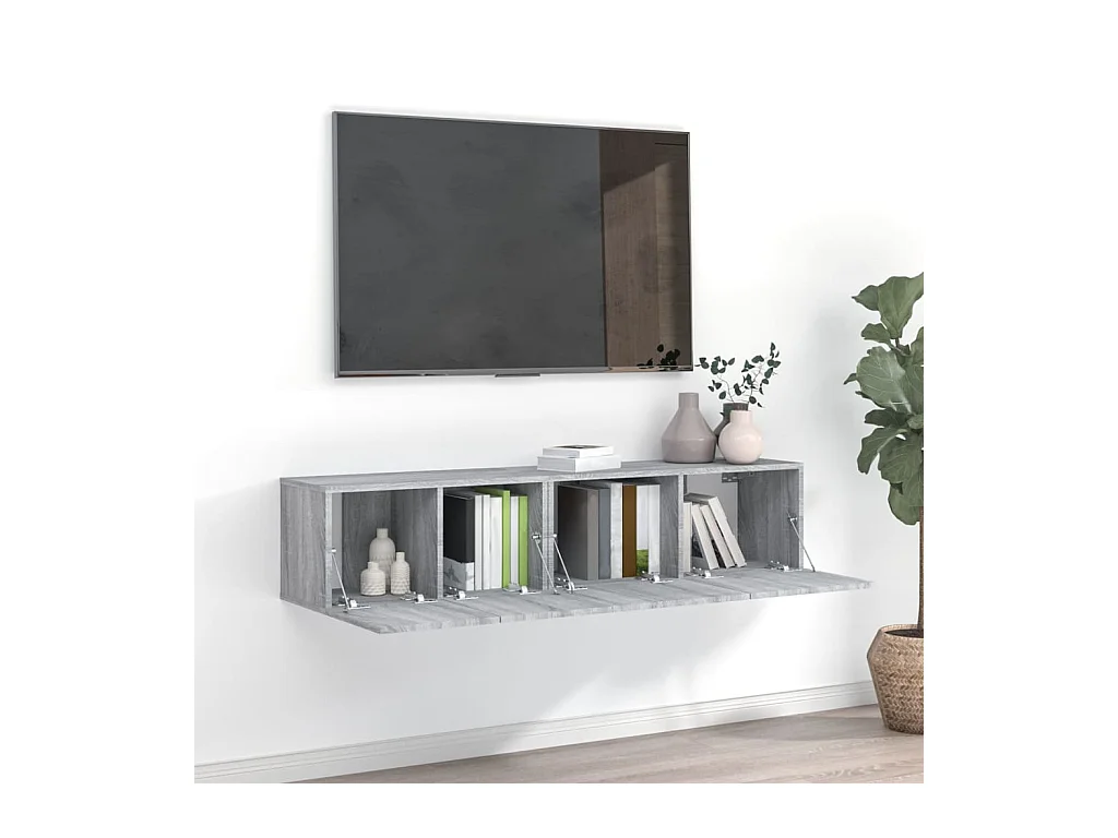 Olivia  Ensemble de meubles TV 2 pcs Sonoma gris Bois d'ingénierie