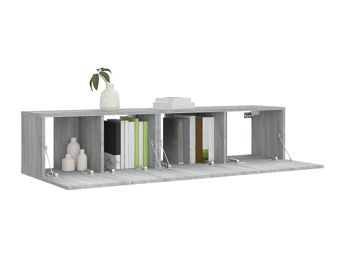 Olivia  Set de muebles para TV 2 pzas madera contrachapada gris Sonoma