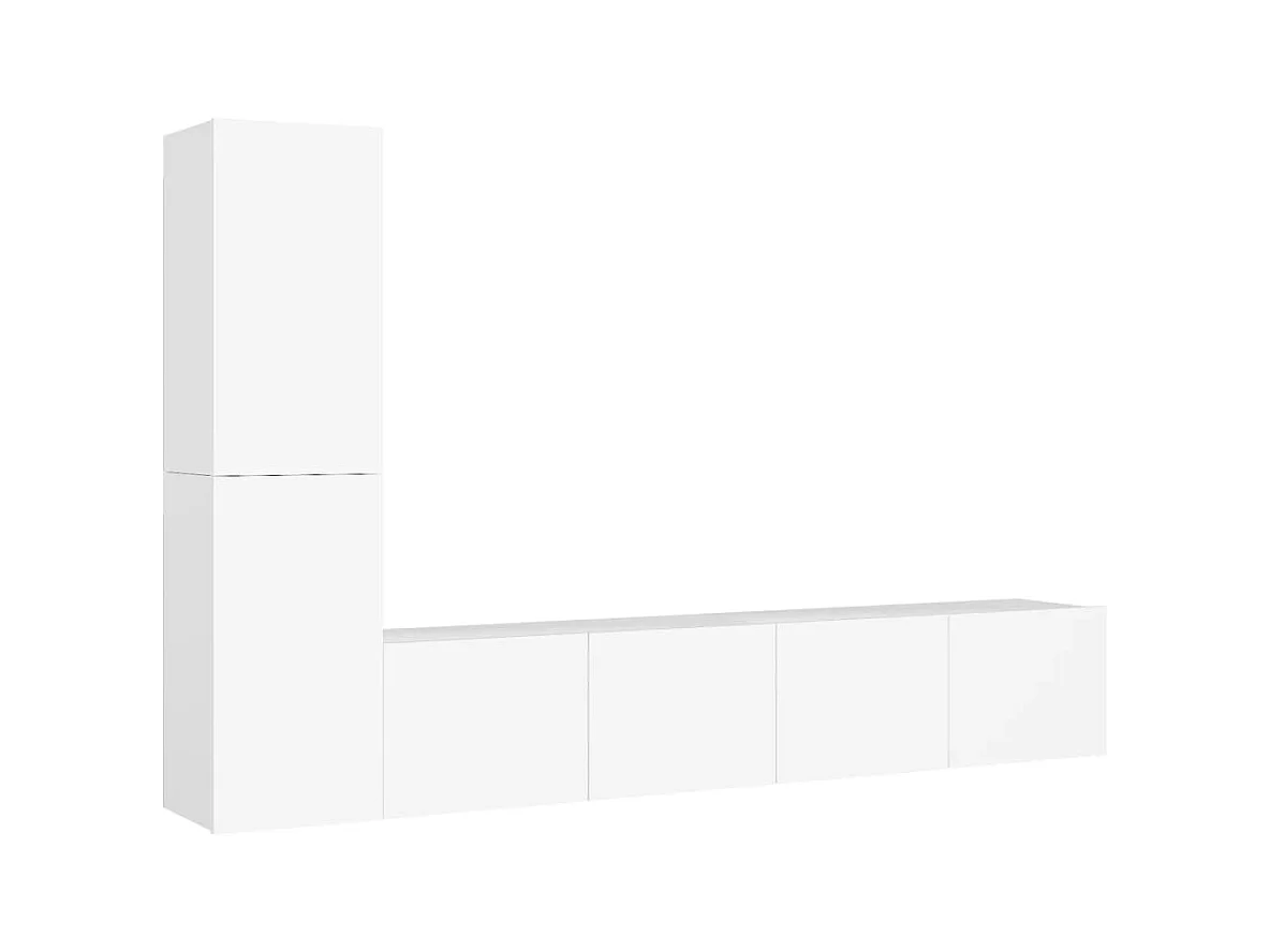 Zyanio  Ensemble de meubles TV 4 pcs Blanc Bois d'ingénierie