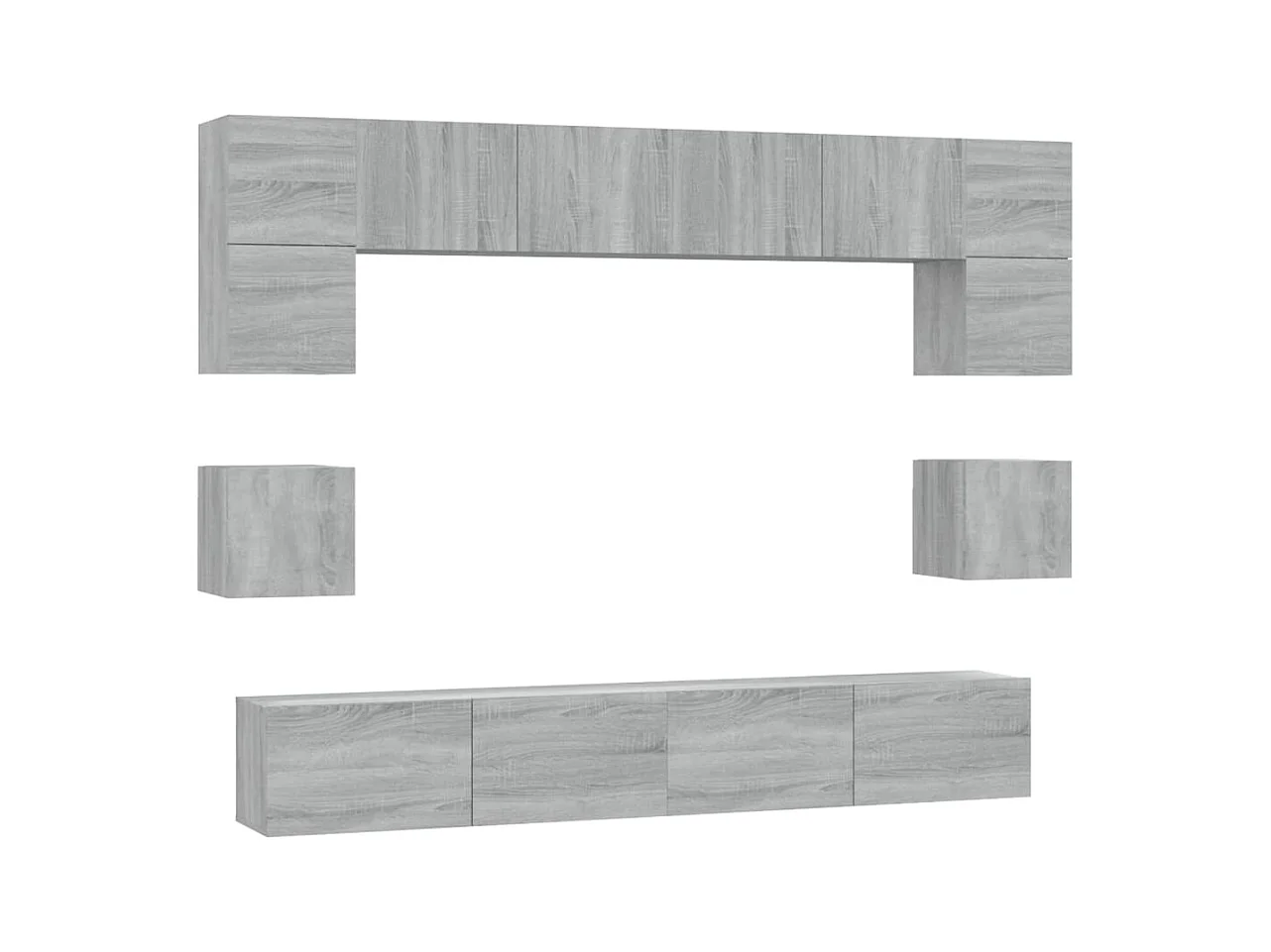 Doolin  Ensemble de meubles TV 8 pcs Sonoma gris Bois d'ingénierie