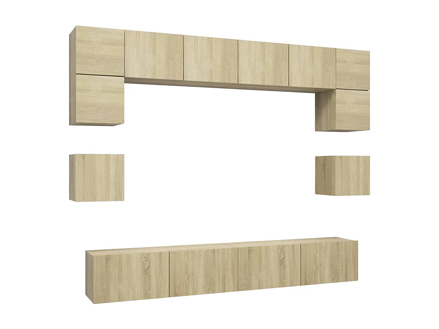 Niort  Ensemble de meuble TV 8 pcs Chêne sonoma Bois d'ingénierie