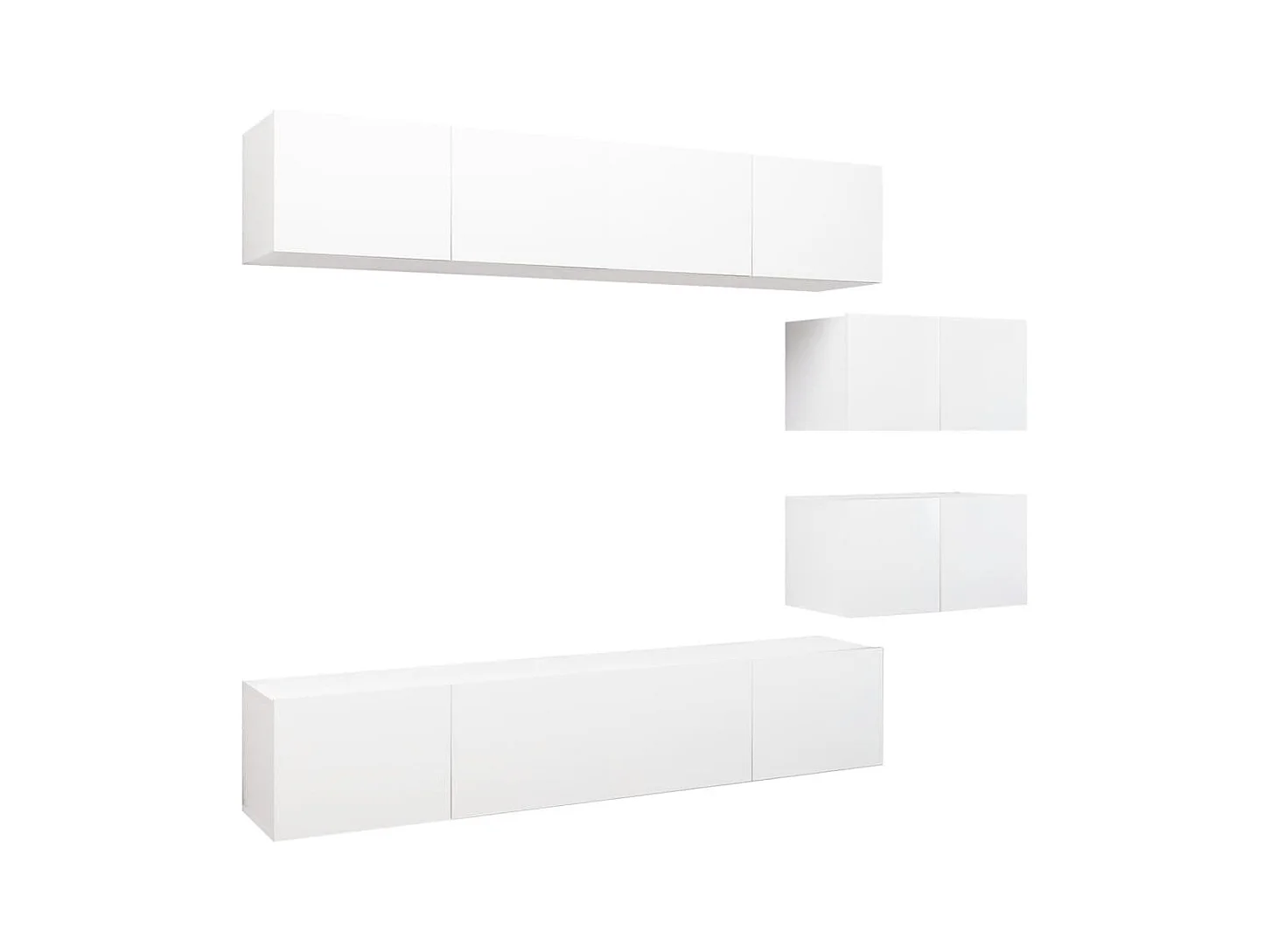 Clara  Ensemble de meubles TV 6 pcs Blanc Bois d'ingénierie
