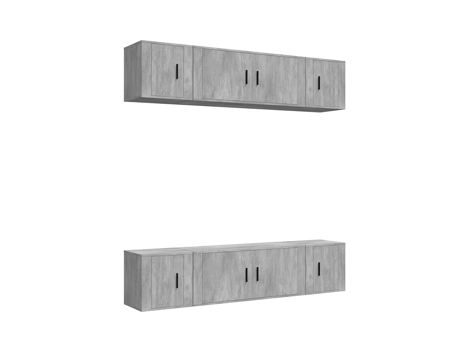 Las Cruces  Ensemble de meubles TV 6 pcs Gris béton Bois d'ingénierie