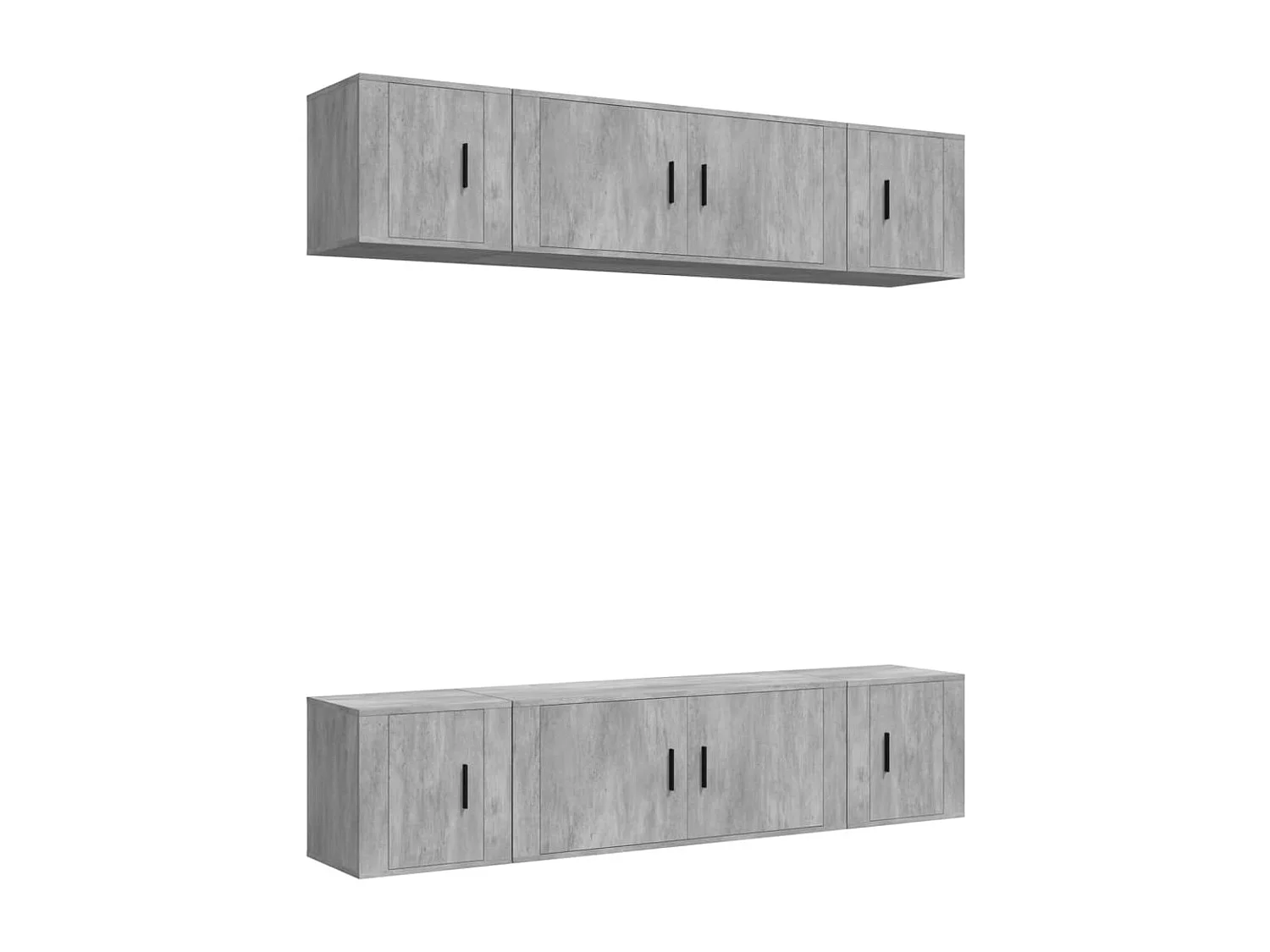 Las Cruces  Set de muebles de TV 6 pzas madera contrachapada gris hormigón