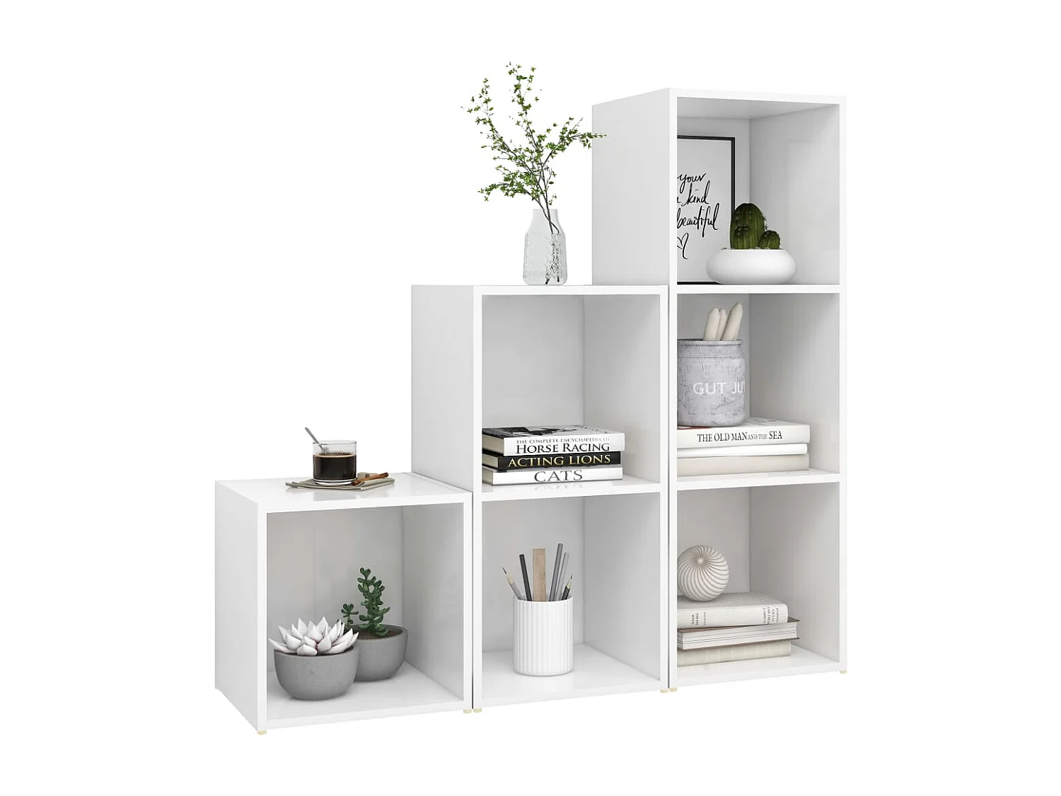 Cape Coral  Ensemble de meubles TV 3 pcs Blanc Bois d'ingénierie