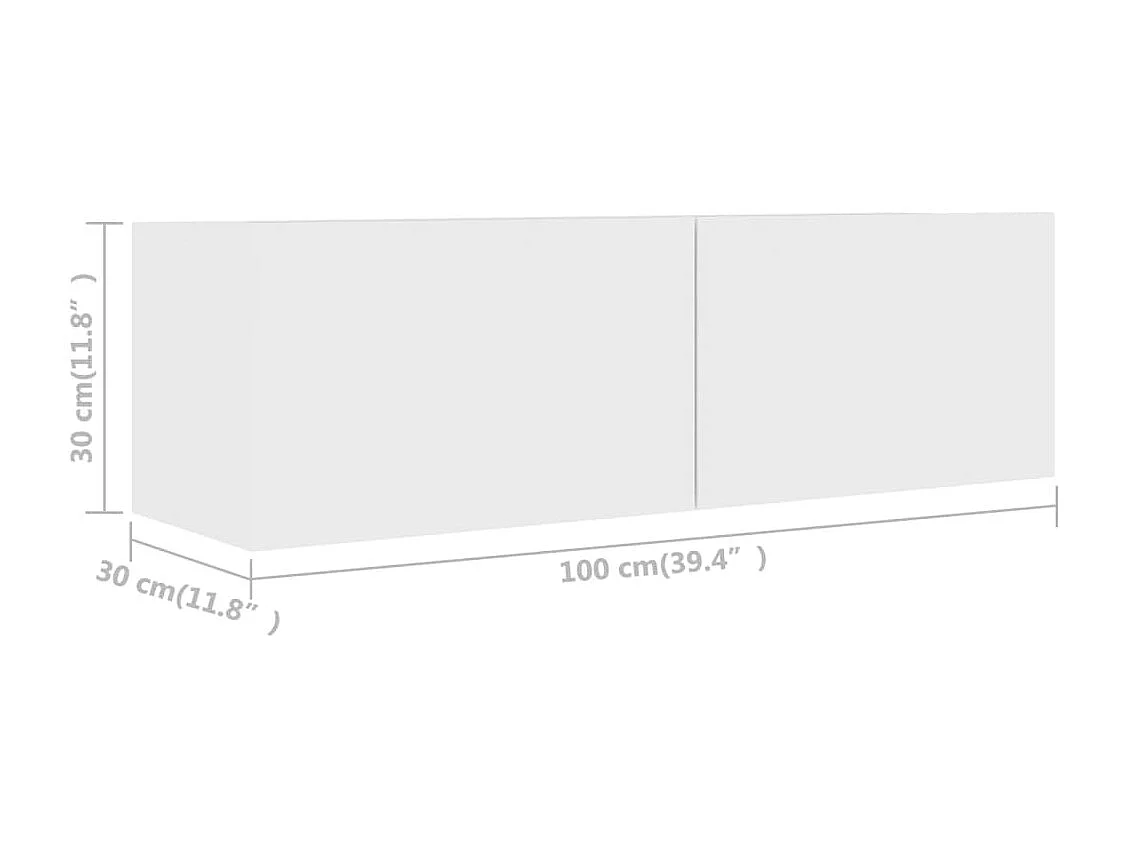 Olivia  Ensemble de meubles TV 2 pcs Blanc Bois d'ingénierie
