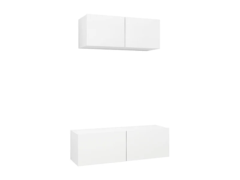 Olivia  Ensemble de meubles TV 2 pcs Blanc Bois d'ingénierie