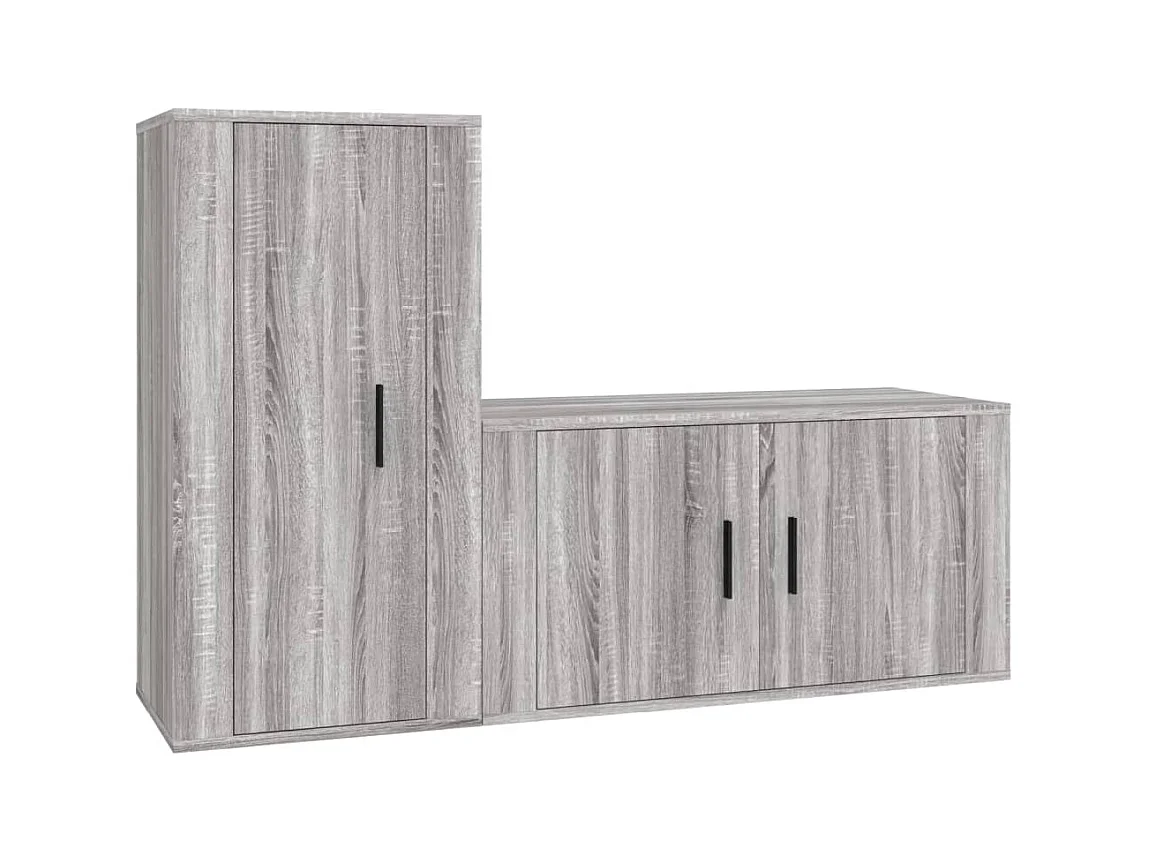 Adam  Ensemble de meubles TV 2 pcs Sonoma gris Bois d'ingénierie