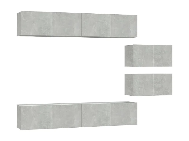 Juliette  6-delige Tv-meubelset bewerkt hout betongrijs