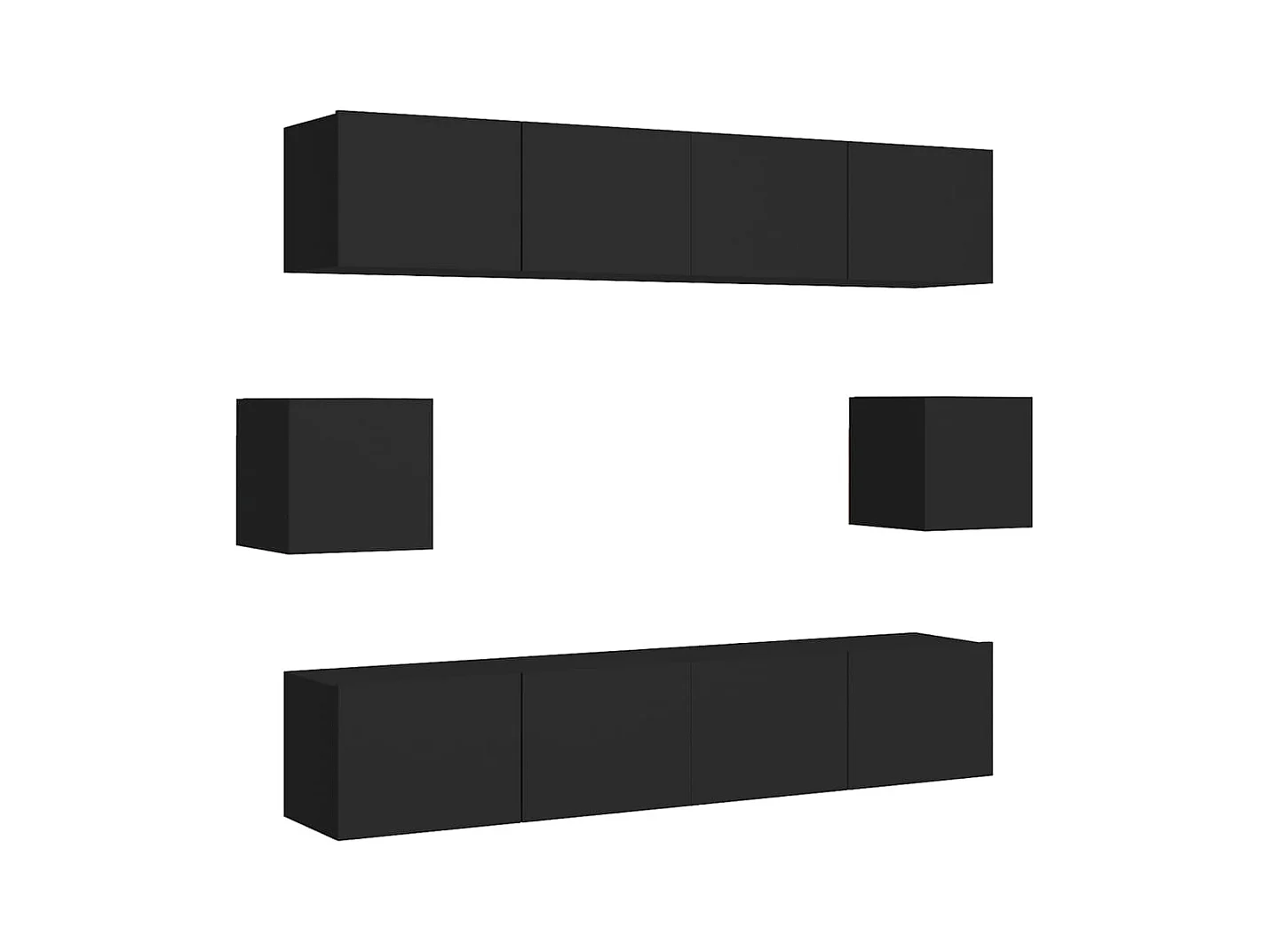 Ferenc  Ensemble de meuble TV 6 pcs Noir Bois d'ingénierie