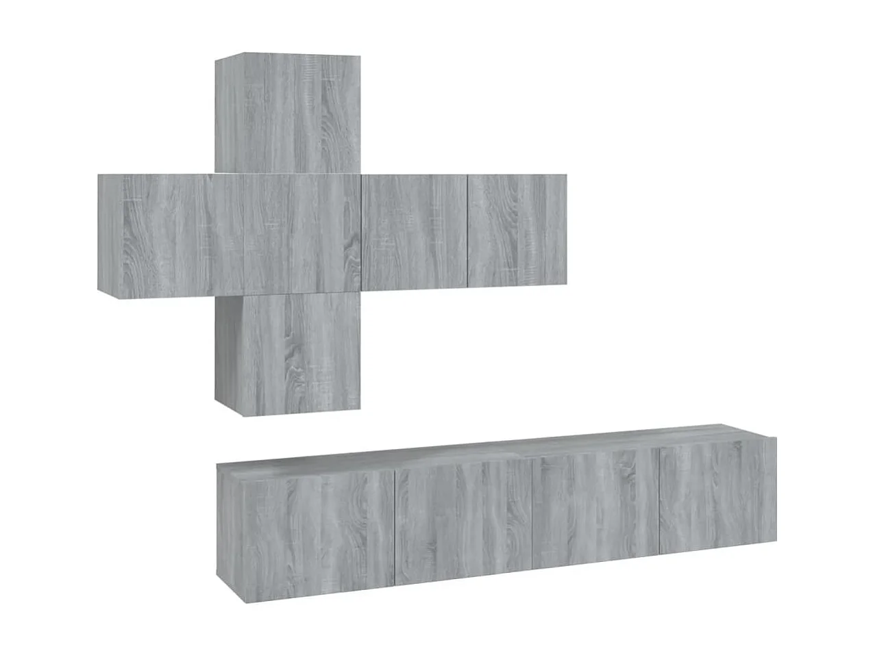 Evangelina  Ensemble de meubles TV 7 pcs Sonoma gris Bois d'ingénierie