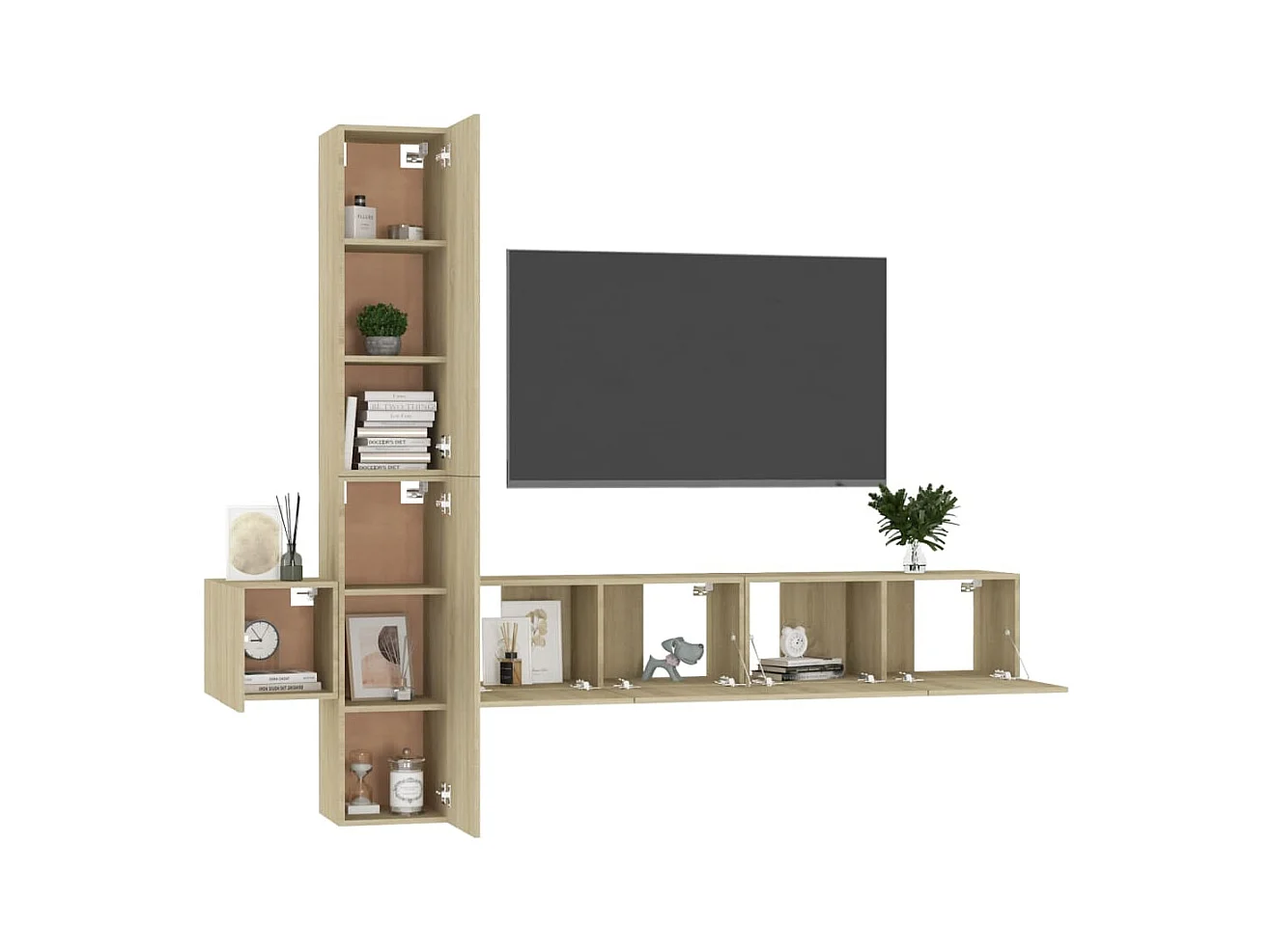 Daingean  Ensemble de meubles TV 5 pcs Chêne sonoma Bois d'ingénierie