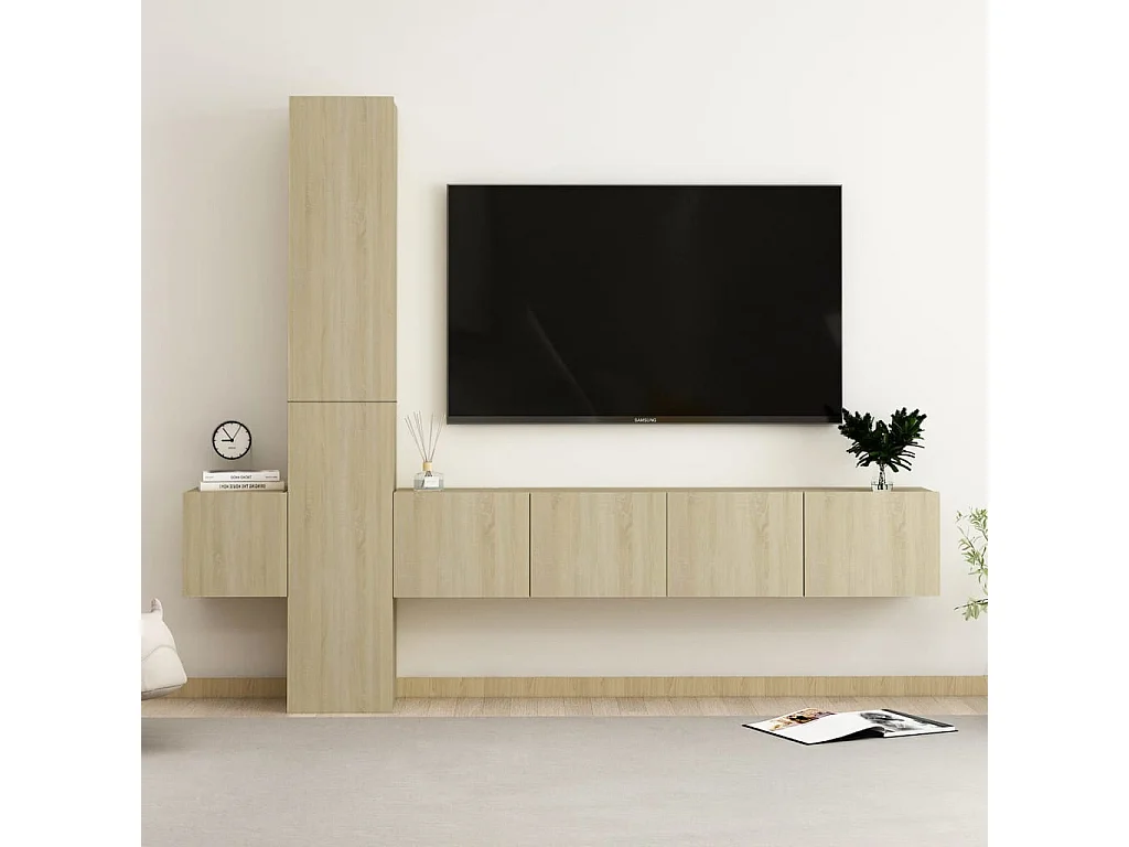 Daingean  Ensemble de meubles TV 5 pcs Chêne sonoma Bois d'ingénierie