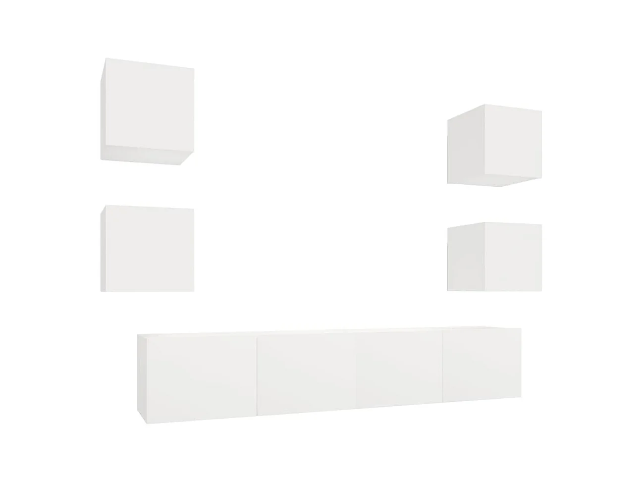 Azra  Ensemble de meubles TV 6 pcs Blanc Bois d'ingénierie