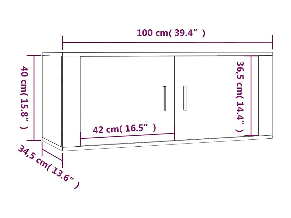 Tyrland  Set de muebles de TV 2 pzas madera contrachapada roble ahumado