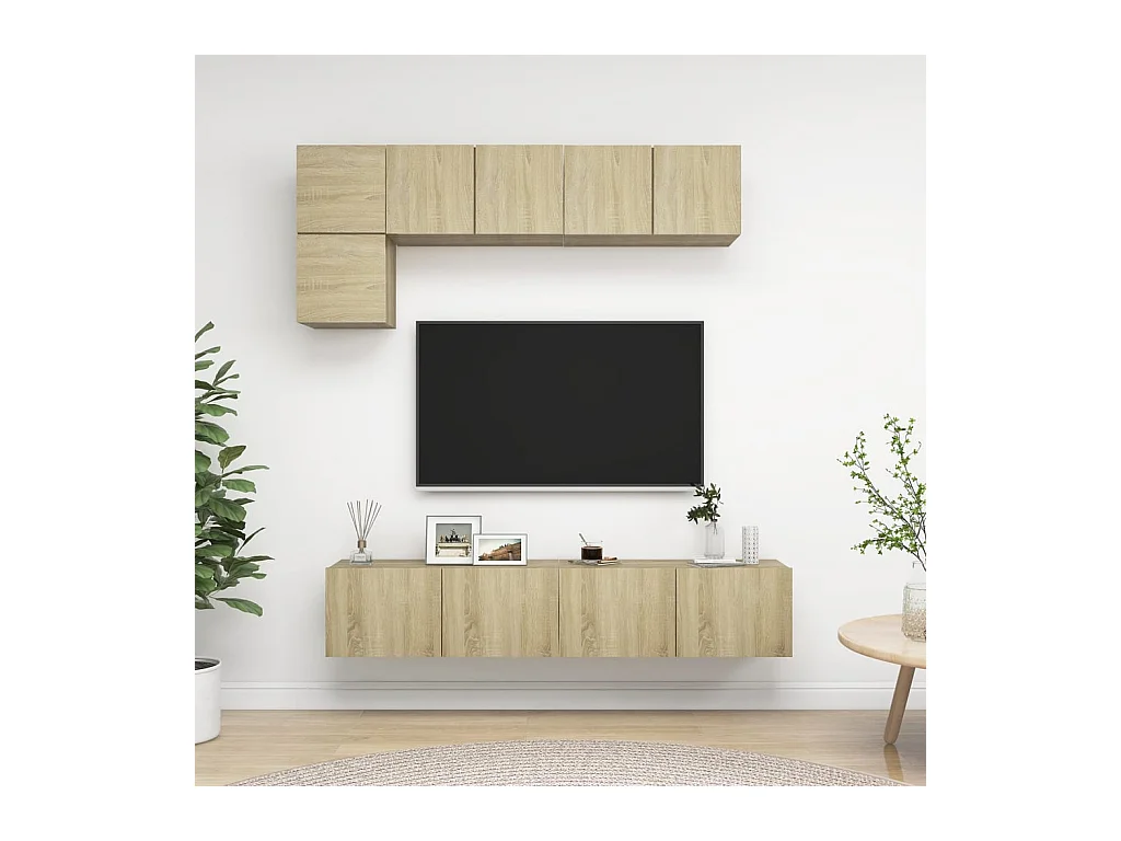 Mornar  Ensemble de meuble TV 5 pcs Chêne sonoma Bois d'ingénierie