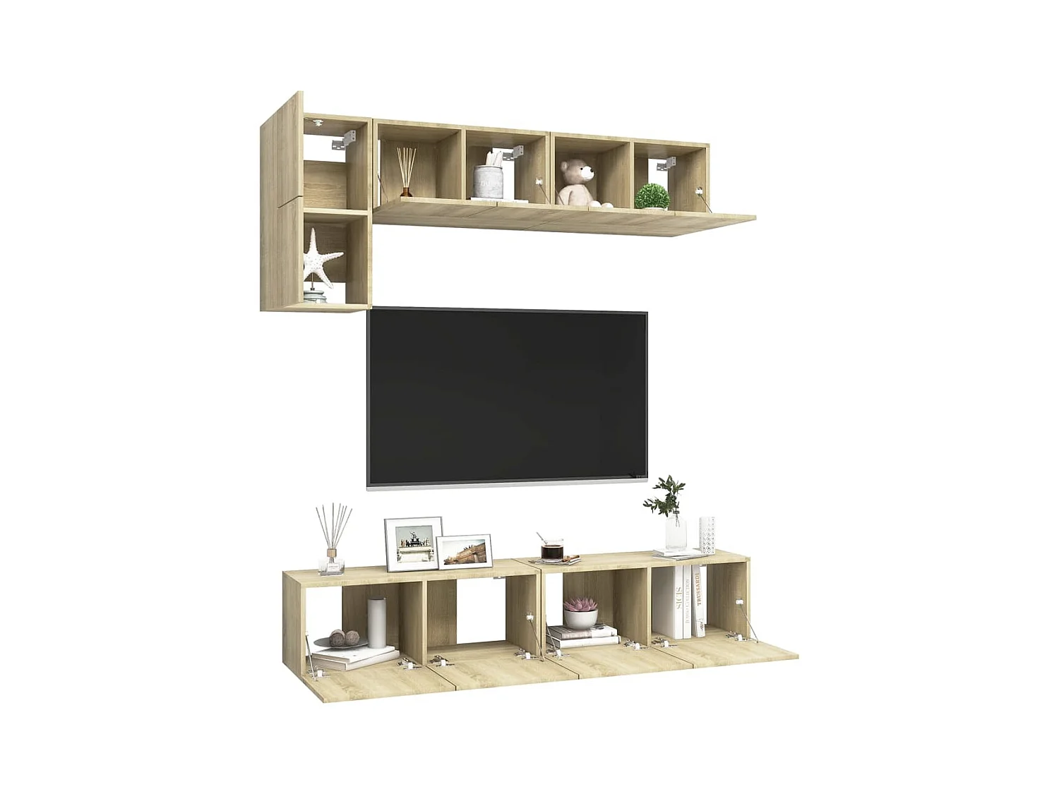 Mornar  Ensemble de meuble TV 5 pcs Chêne sonoma Bois d'ingénierie