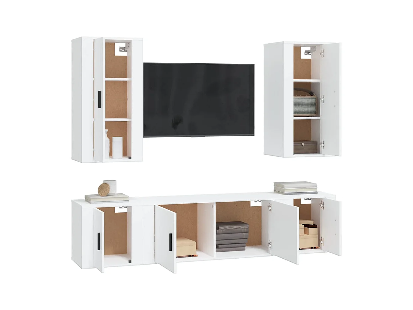Erp  Ensemble de meubles TV 5 pcs Blanc Bois d'ingénierie