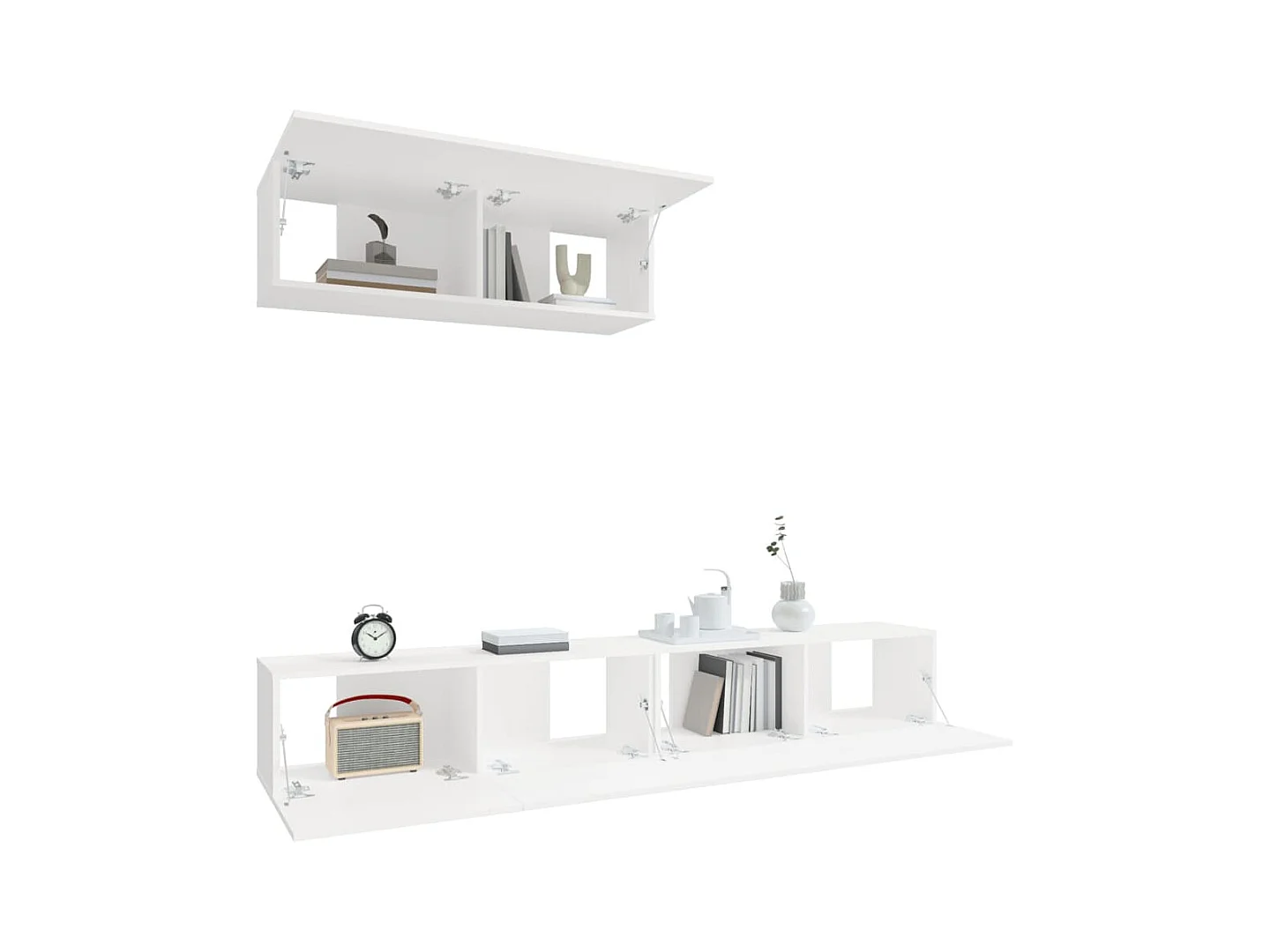 Batesburg-Leesville  Ensemble de meubles TV 3 pcs Blanc Bois d'ingénierie