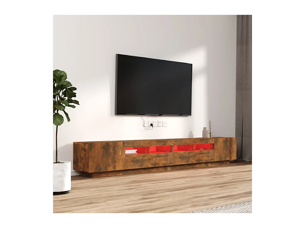 Bayside  Ensemble de meubles TV avec lumières LED 3 pcs Chêne fumé