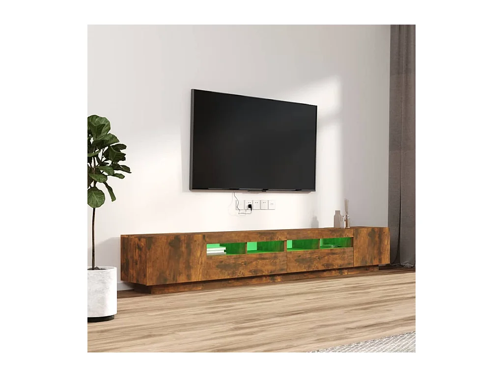 Bayside  Ensemble de meubles TV avec lumières LED 3 pcs Chêne fumé