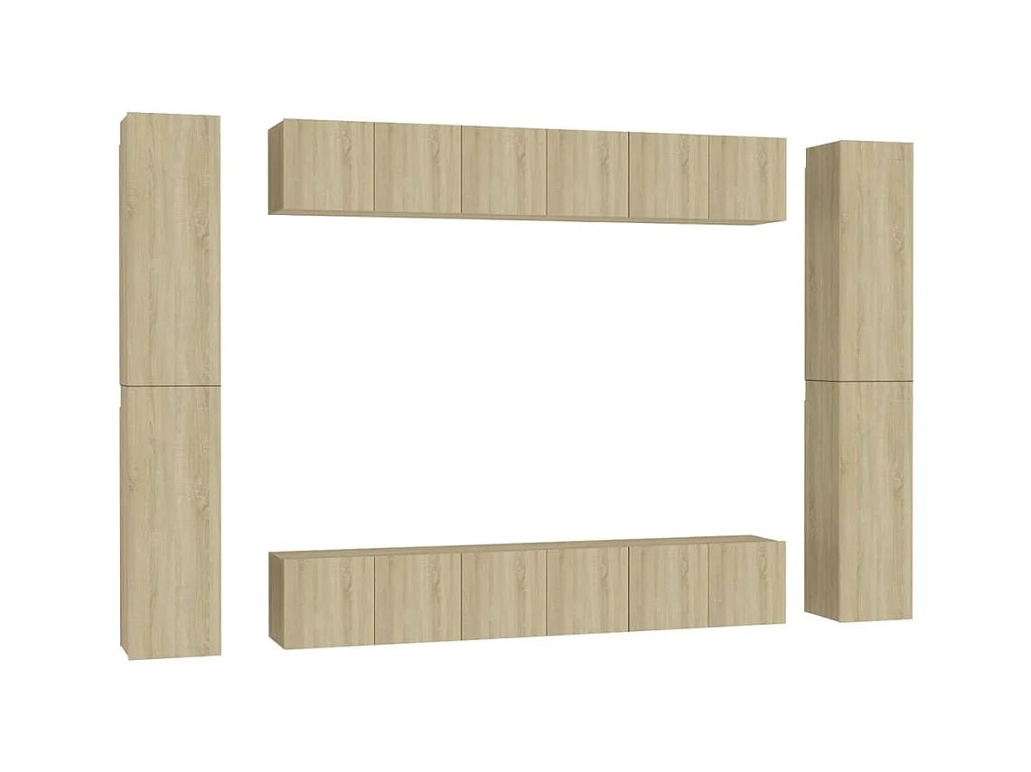 Maisons-Alfort  Set de muebles salón TV 10 pzas madera ingeniería roble Sonoma