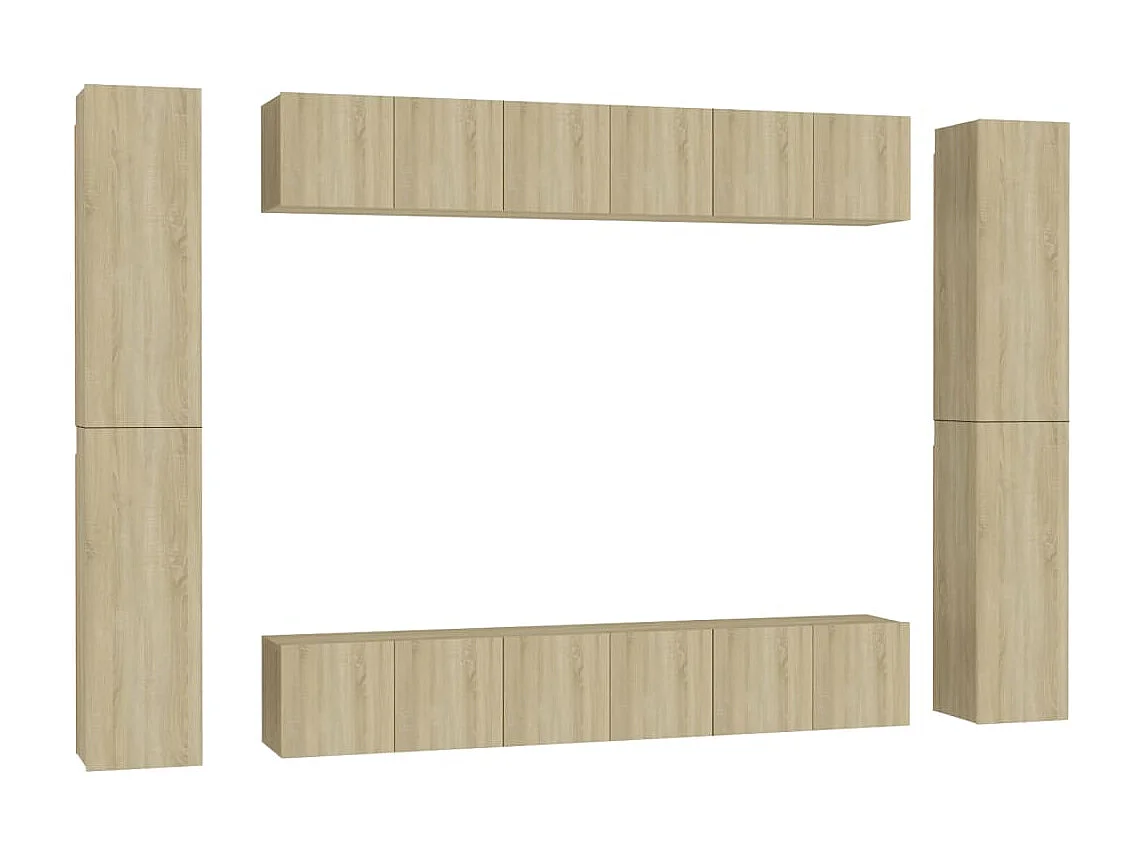 Maisons-Alfort  Set de muebles salón TV 10 pzas madera ingeniería roble Sonoma