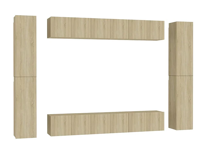 Maisons-Alfort  Set de muebles salón TV 10 pzas madera ingeniería roble Sonoma