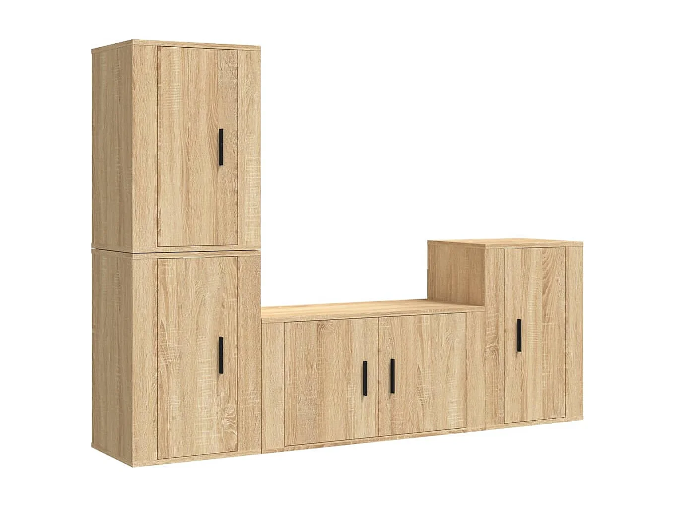 Pete  Ensemble de meubles TV 4 pcs Chêne sonoma Bois d'ingénierie