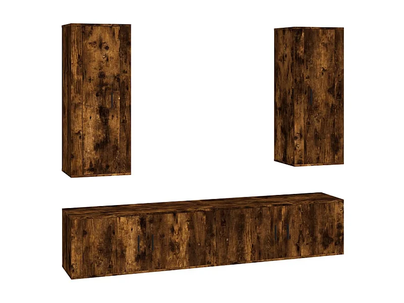 Jayda  Ensemble de meubles TV 4 pcs Chêne fumé Bois d'ingénierie