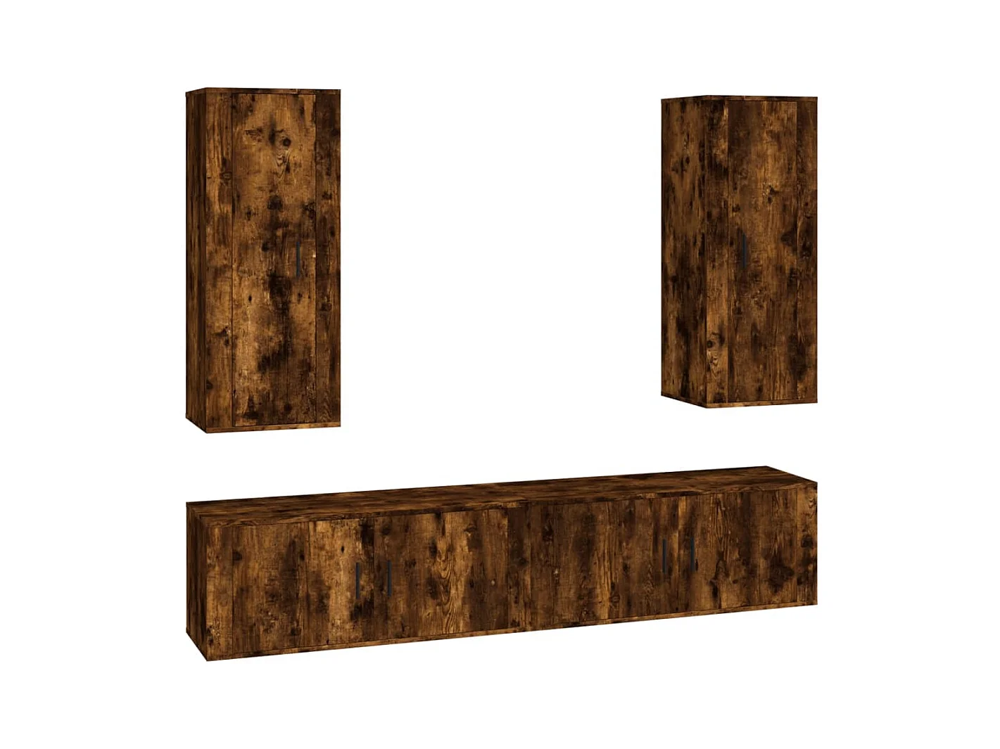 Jayda  Ensemble de meubles TV 4 pcs Chêne fumé Bois d'ingénierie