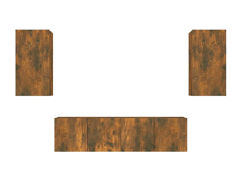 Cloverport  Ensemble de meubles TV 4 pcs Chêne fumé Bois d'ingénierie