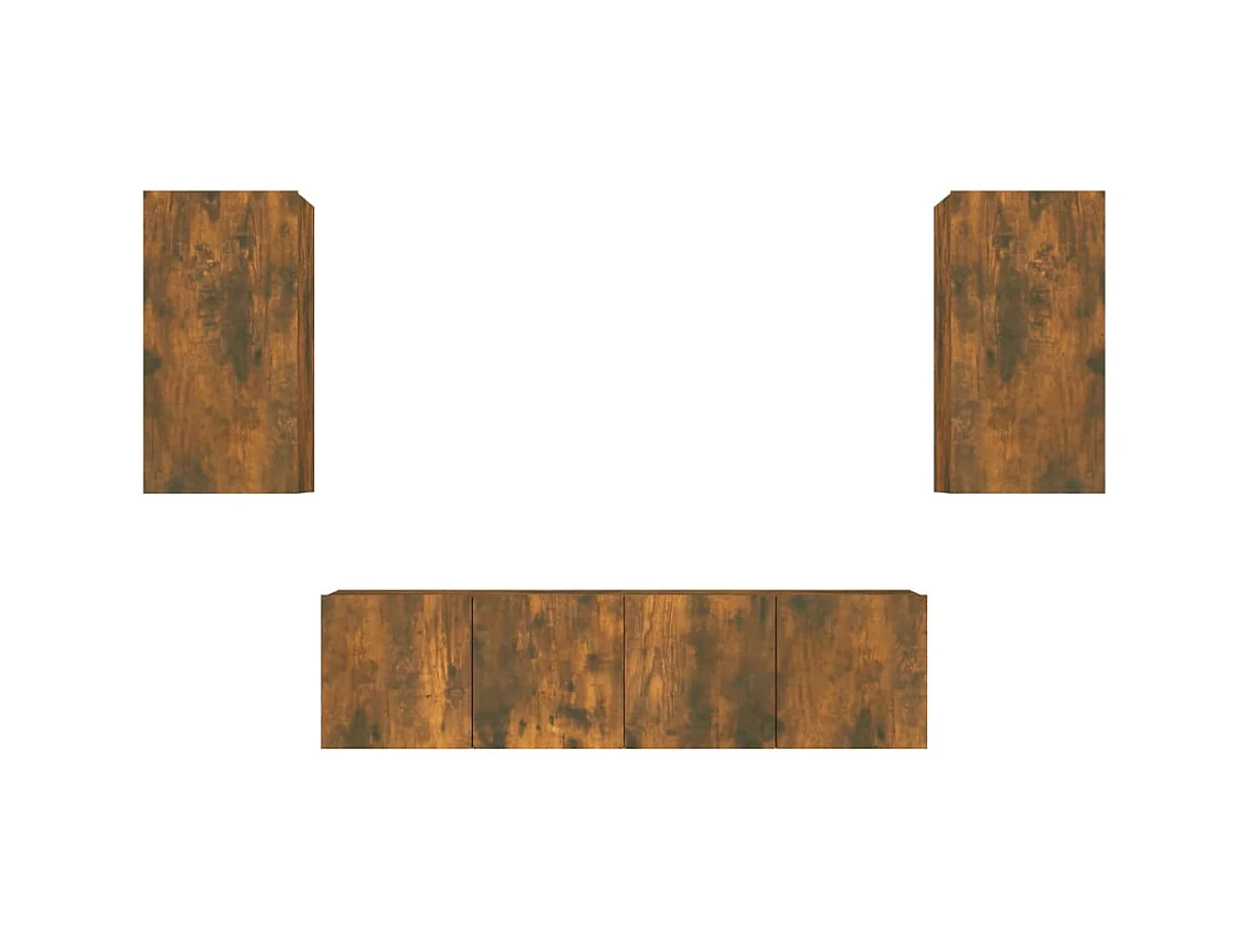 Cloverport  Ensemble de meubles TV 4 pcs Chêne fumé Bois d'ingénierie