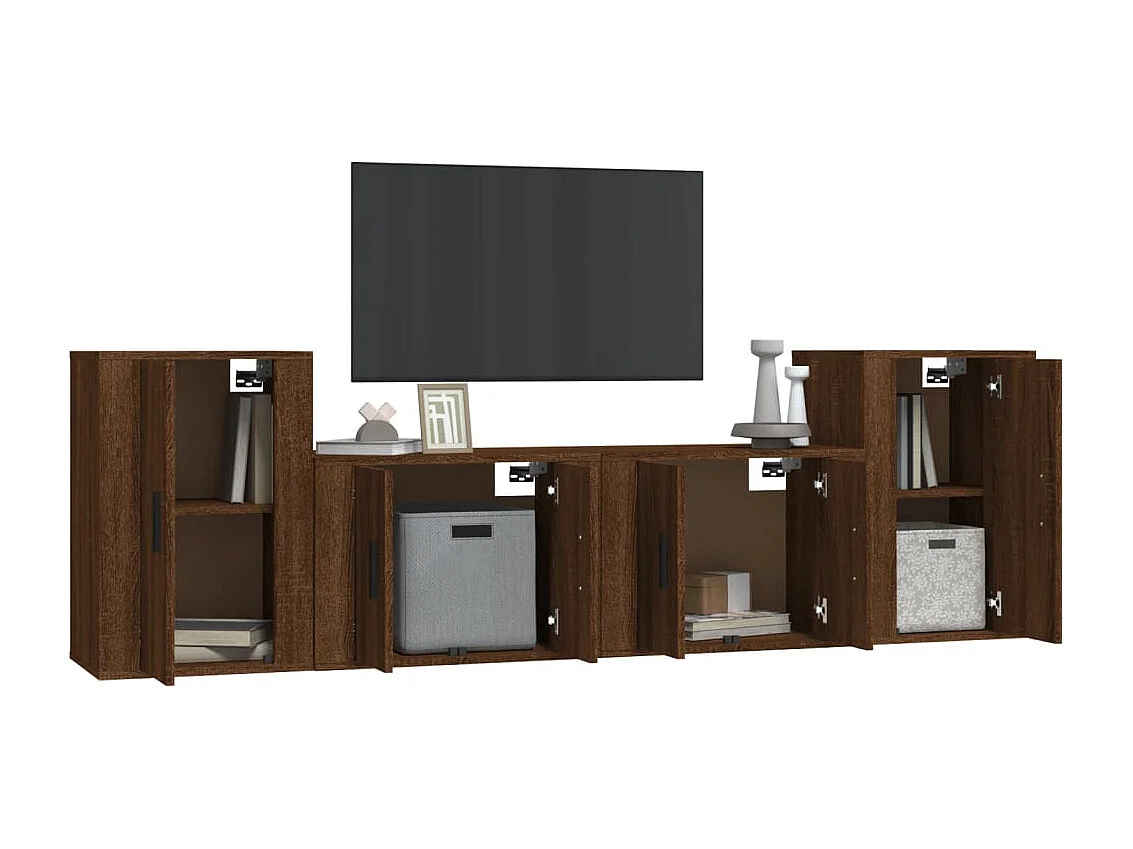 Eldor  Ensemble de meubles TV 4 pcs Chêne marron Bois d'ingénierie